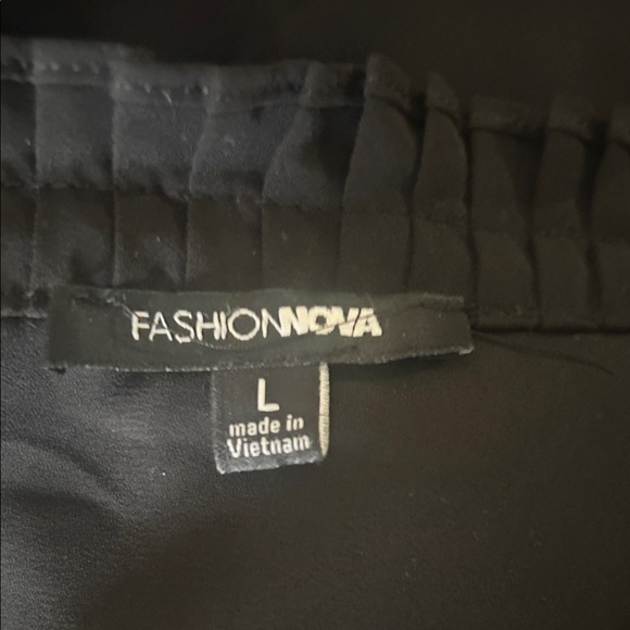 Fashion Nova Black Blouse with Red Trim - Picture 5 of 8